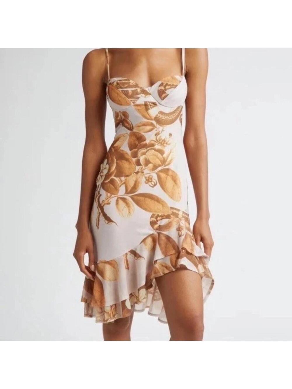 Miaou Caterina Dress Eden Print Floral Snake Slip Revolve NWT Sz L  $298